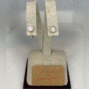 🔥Heirloom 14k Solid Gold Genuine Pearl Earrings